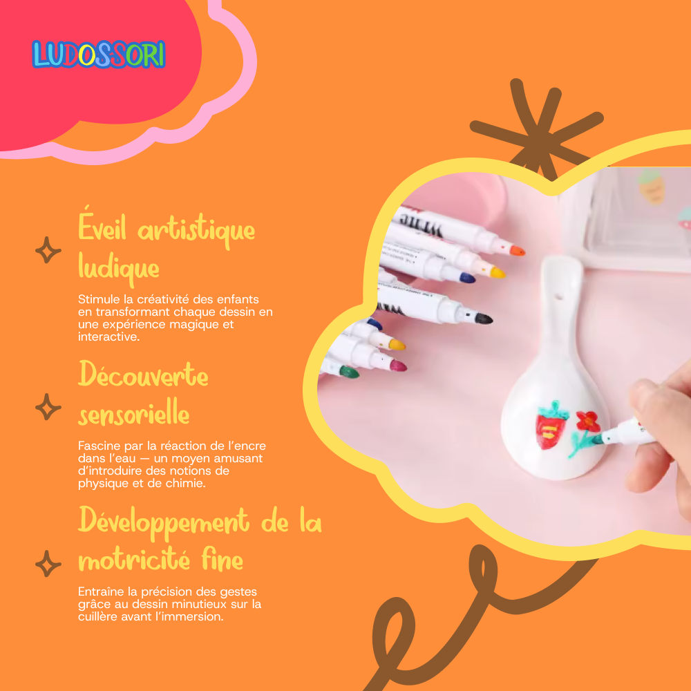 Stylo Flottant a l'eau 12 Couleurs (3-7 ans)