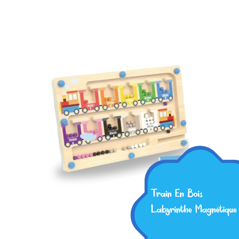 Puzzle Train en Bois Labyrinthe Magnétique (3-6 ans)