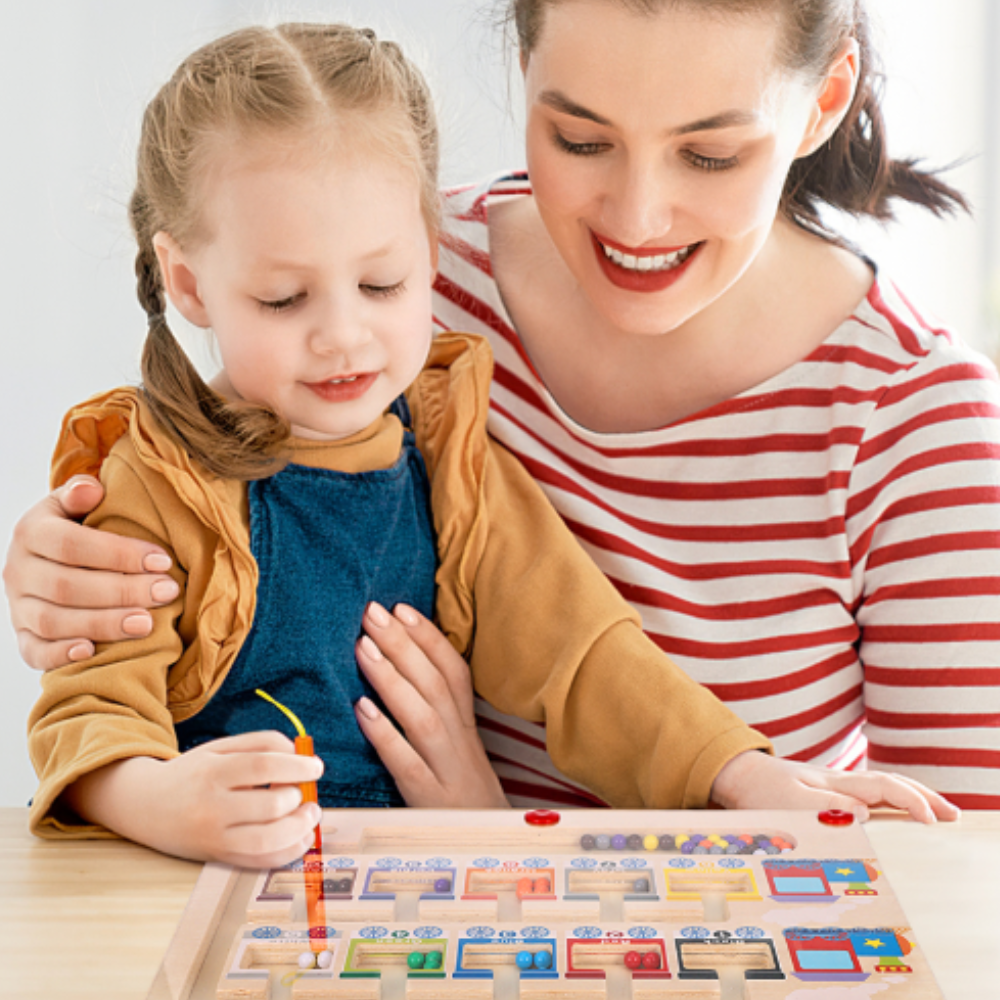 Puzzle Train en Bois Labyrinthe Magnétique (3-6 ans)