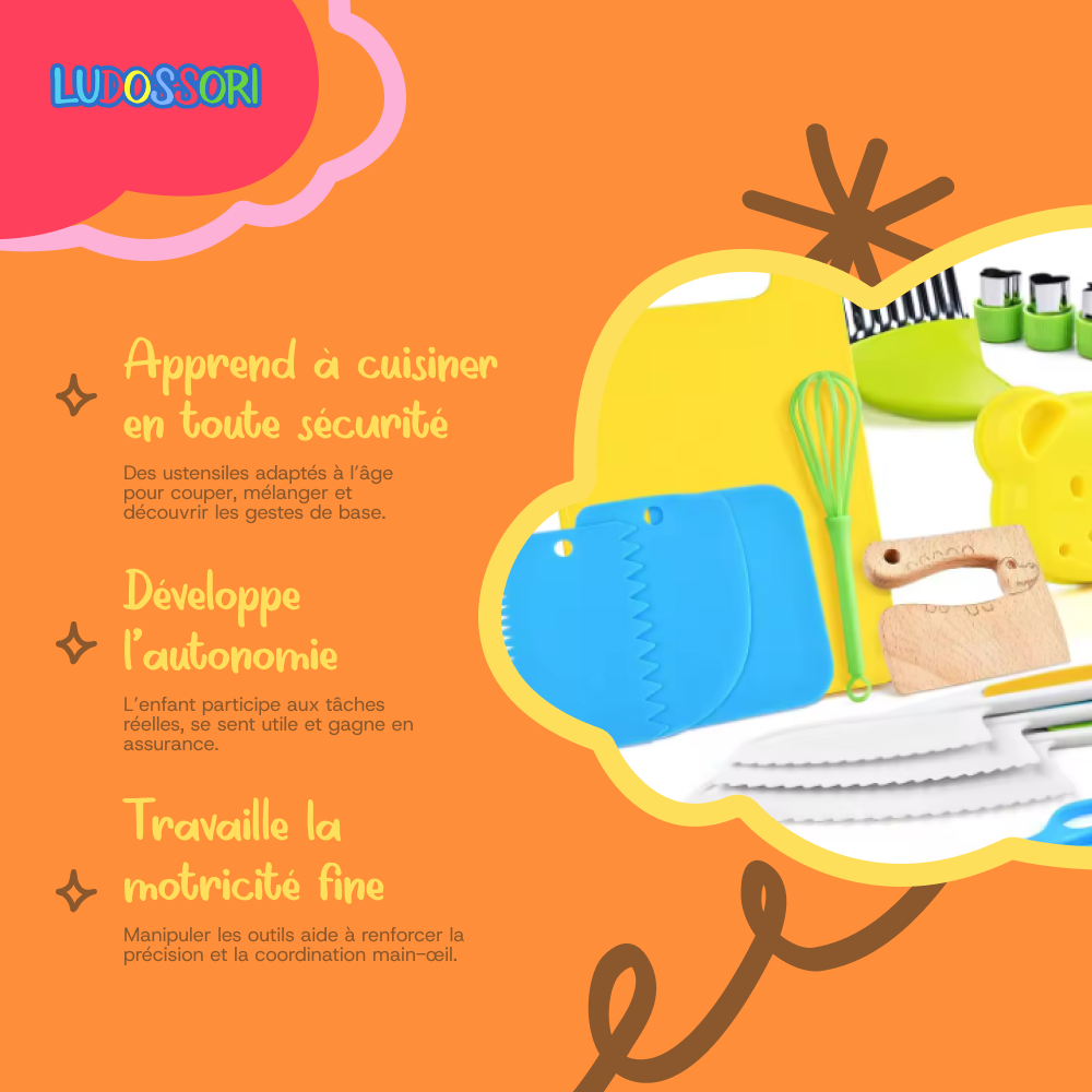 Ensemble de Cuisine pour Enfants, 17 Pièces (2-8 ans)